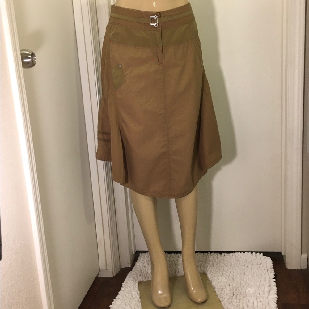 Oilily Khaki 2 Tone Brown Earthy Skirt 6 (36) - Picture 2 of 9